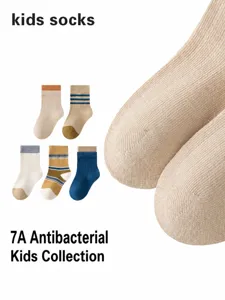 Baby Peuter Kinderen Katoenen Socken Zacht Ademend Casual Gestreepte Crew Socken Zuigeling Kinderen Socken Voor Lente En Herfst