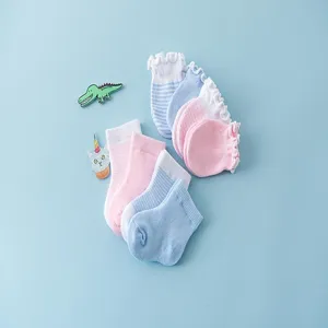Newborn baby cotton socks and anti-scratch mittens set breathable summer infant accessories