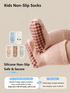 Infant Anti-Slip Floor Socks Cute Cartoon Animal Cotton Mid-Tube Baby Walking Socks Toddler Indoor Socks