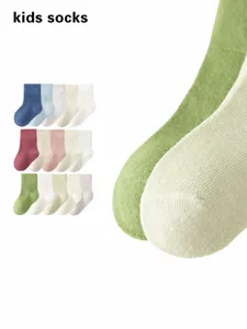Chaussettes Enfants Été Campus Chaussettes Coton Garçons Et Filles Blanches Étudiant Chaussettes Printemps Blanc Courtes Chaussettes Mi-Mollet Sans Coutures