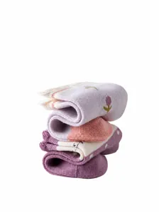 Comfortable toddler children mid-tube socks with cute patterns, soft and seamless design for kids.
