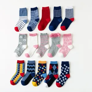 Kids Mid-Tube Cotton Socks Cute Ruffle Floral Geometric Striped Warm Casual Hosiery For Boys And Girls