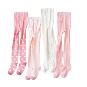 Collant in cotone per bambina simpatico motivo a cuore e leggings a trecce set da 4