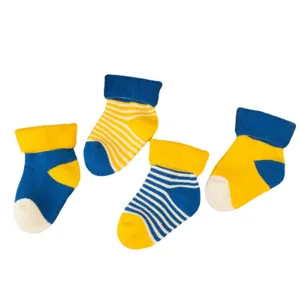 Chaussettes éponge bébé coton chaud épais mignon nouveau-né rayé quotidien style