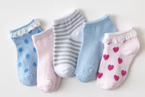 Children cotton breathable low cut socks cute baby short socks multi-pack set for kids