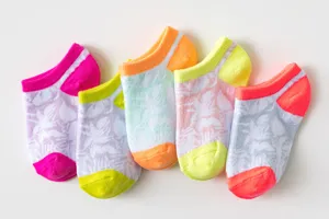 Colorful kids ankle socks, breathable short socks for boys and girls, 5 pairs.