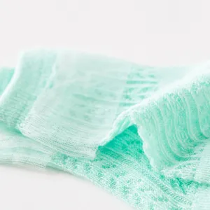 Baby katoen mesh lange sokken ademend zuigeling lente zomer kant anti muggen sokken groen