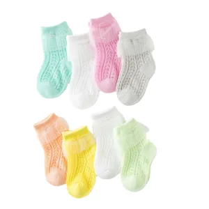 Leuke ademende baby mesh sokken set, zachte pastelkleuren voor dagelijkse zomerkleding.