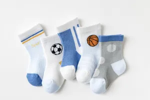 Chaussettes mi-hautes en coton pour enfants, ensemble respirant printemps ete bebe sport.