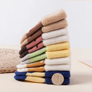 Cute thick warm children loop socks colorful winter baby socks neat stacking display