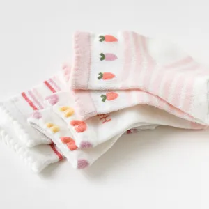 Schattige baby katoenen sokken met lief aardbei patroon ademend comfortabel dagelijks gebruik