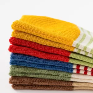 Comfortable autumn winter cotton socks for kids, stylish striped design, warm and cozy wear.