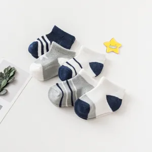 Comfortable cotton baby socks breathable striped infant short socks multipack for kids