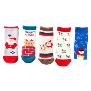 Calzini di natale bambino invernali cotone pettinato spugna spessi simpatici cartoni regalo set