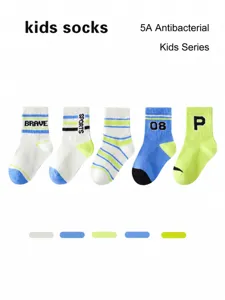 Kids breathable cotton mesh socks for children spring summer colorful 5 pairs pack