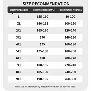 Men's oversize sweatshirt size chart guide, check height and weight for perfect fit.