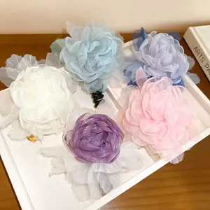 Chique mesh bloem telefoon draad haarrekkers set, zoete Koreaanse stijl bloemige haarelastiekjes.
