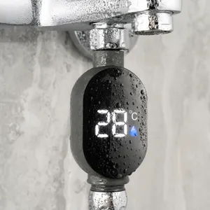 Haushalt LED Duschwasserthermometer digitale Anzeige 4-Punkt universelle Armatur Zubehör