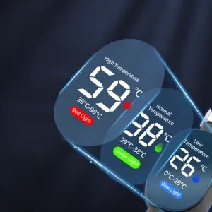 LED digitales Duschwasserthermometer Detailansicht zeigt die genaue Wassertemperatur.
