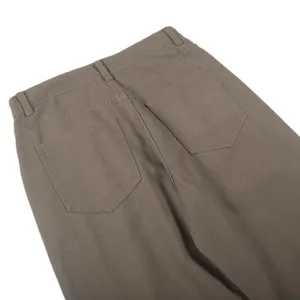 Men's casual straight-fit denim trousers back view showcasing classic pockets and belt loops.