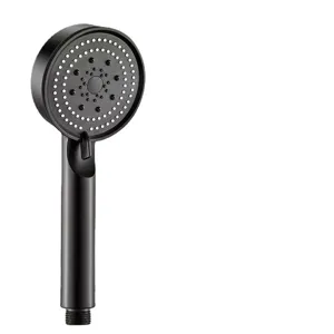 Pommeau de douche à main noir 5 vitesses booster de pression salle de bain douche de pluie