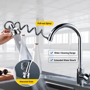 Kitchen Faucet Extender Universal Pull Out Sprayer Anti Splash Kitchen Tap Aerator