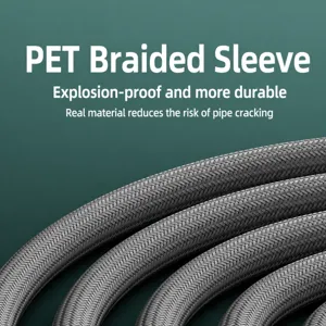 Braided shower hose flexible water pipe explosion proof bathroom spray pipe replacement