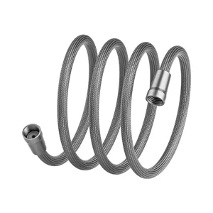 Universal braided shower hose, durable stainless steel metallic finish, explosion-proof flexible pipe