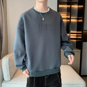 Herren lockerer Pullover Sweatshirt, bequemes langärmliges Freizeitoberteil für Herbst.