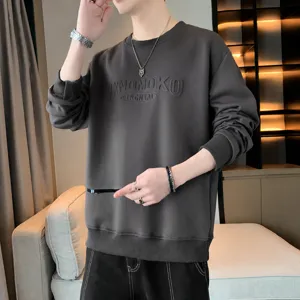 Herren dicker Polarfleece Rundhals Pullover, lässiges, loses Langarm Streetwear Oberteil.