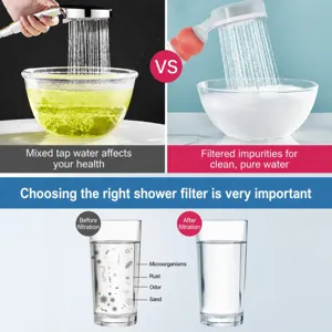 Pommeau de douche filtrant aromatherapie pressurise avec filtre de purification avance.