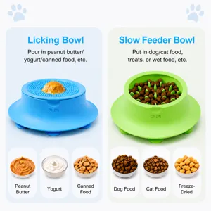 Comedero lento de silicona para mascotas con ventosa cuenco de doble uso perro gato