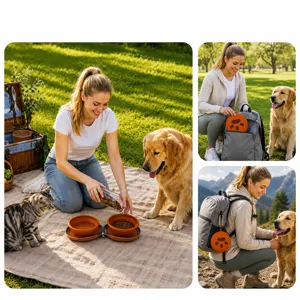 Bol pliable en silicone pour animal de compagnie voyage chien chat nourriture eau