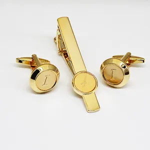 Geschäft Kupfer Buchstabe Manschettenknöpfe Und Krawattenklammer Set Alphabet Initialen Hemd Zubehör Für Herren Schmuck