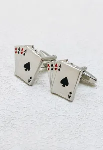 Kreative Vier Asse Poker Manschettenknöpfe Metall Emaillierte Herren Business Schmuck