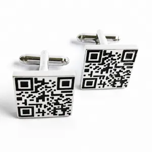 Herren Französische Manschettenknöpfe Kupfer Quadratisch QR-Code Muster Business Formelles Hemd Manschettenknöpfe Zubehör Schmuck Geschenk