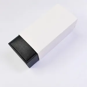 Caja de regalo para pasador de corbata negro blanco almacenamiento minimalista vista