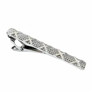 Herren Business Krawattenklammer Kupfer Geometrisches Rautenmuster Silber Galvanisiert Formeller Anzug Krawattennadel Modeaccessoire
