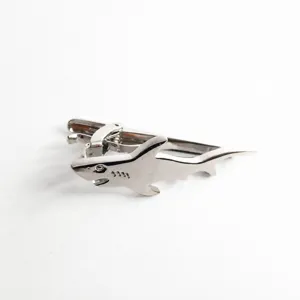 Silver shark tie clip for men fashion metal tie bar tie accessory personality gift