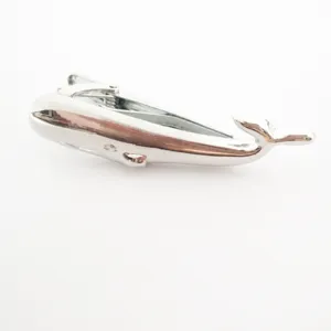 Vintage silver whale tie clip copper fashion accessory for men business apparel decor
