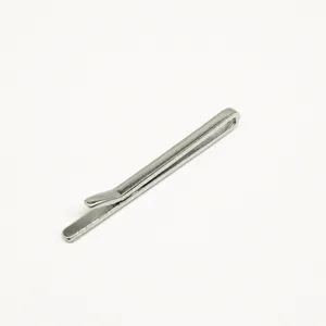 Zilveren metalen dasclip voor heren business formele kleding minimalistisch ontwerp