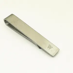 Stainless Steel Letter Tie Clip Brushed Business Suit Tie Bar Men Alphabet Initial Necktie Clip Fashion Jewelry