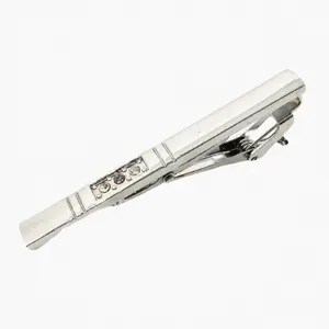 Men's Business Tie Clip Copper Silver Plated Rhinestone Tie Bar Formal Suit Accessories Wedding Gift Tie Pin