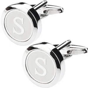 Men's High-End French Shirt Cufflinks Alphabet Letter Cuff Links Copper Material Minimalist Business Wedding Men Jewelry