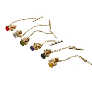 Heren zakelijk pak das speld kraag ketting koper galvaniseren kleding accessoires