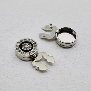 Round rhinestone cufflinks stylish metal shirt suit decorative buttons accessories