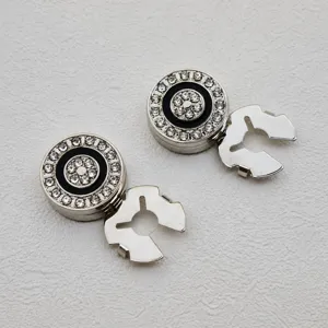 Round rhinestone cufflinks suit buttons, exquisite metal decorative accessories for shirts.