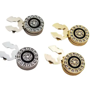 Round rhinestone decorative buttons set, sparkling crystal shirt suit accessories now.