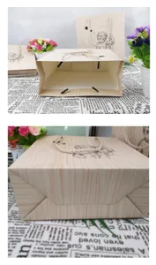 Creative wood grain printed paper gift bags with rope handles, perfect for Valentine's day packing.