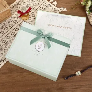 Green Gift Box With Bow Handbag Packaging Box For Valentine Day Birthday Party Present Packaging Storage Box